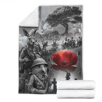 Black ANZAC Day The Battle of Lone Pine Blanket Kiwi-Kangaroo Soldier Lest We Forget