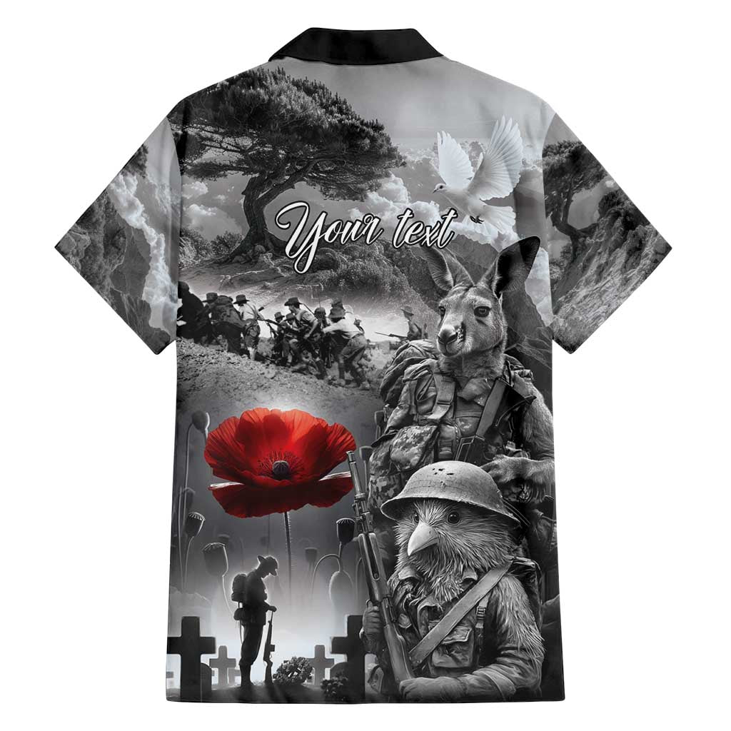 Black ANZAC Day The Battle of Lone Pine Family Matching Puletasi and Hawaiian Shirt Kiwi-Kangaroo Soldier Lest We Forget LT9 - Polynesian Pride