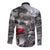 Black ANZAC Day The Battle of Lone Pine Long Sleeve Button Shirt Kiwi-Kangaroo Soldier Lest We Forget