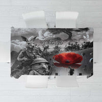 Black ANZAC Day The Battle of Lone Pine Tablecloth Kiwi-Kangaroo Soldier Lest We Forget