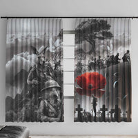 Black ANZAC Day The Battle of Lone Pine Window Curtain Kiwi-Kangaroo Soldier Lest We Forget