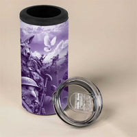 Purple ANZAC Day The Battle of Lone Pine 4 in 1 Can Cooler Tumbler Kiwi-Kangaroo Soldier Lest We Forget