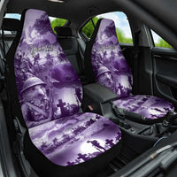 Purple ANZAC Day The Battle of Lone Pine Car Seat Cover Kiwi-Kangaroo Soldier Lest We Forget