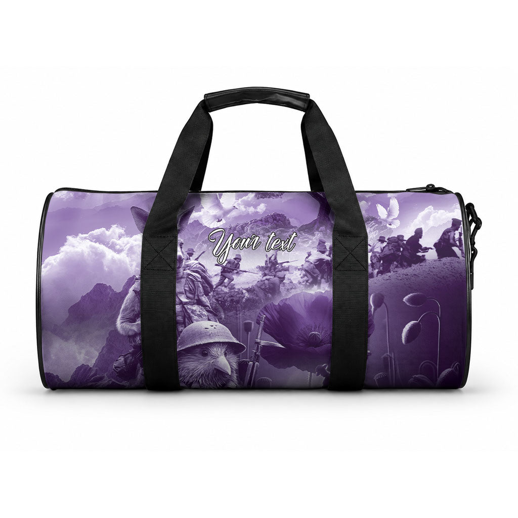 Purple ANZAC Personalised The Battle of Lone Pine Duffle Bag Kiwi-Kangaroo Soldier Lest We Forget LT9 One size Purple - Polynesian Pride