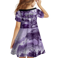 Purple ANZAC Day The Battle of Lone Pine Family Matching Long Sleeve Bodycon Dress and Hawaiian Shirt Kiwi-Kangaroo Soldier Lest We Forget