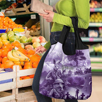 Purple ANZAC Day The Battle of Lone Pine Grocery Bag Kiwi-Kangaroo Soldier Lest We Forget