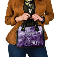 Purple ANZAC Day The Battle of Lone Pine Shoulder Handbag Kiwi-Kangaroo Soldier Lest We Forget