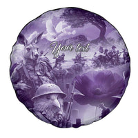 Purple ANZAC Day The Battle of Lone Pine Spare Tire Cover Kiwi-Kangaroo Soldier Lest We Forget