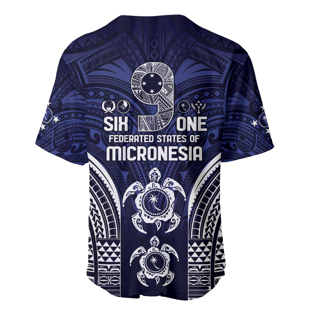 FSM Chuuk States Baseball Jersey Micronesia Six 9 One Polynesian Tribal Pattern