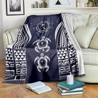 FSM Chuuk States Blanket Micronesia Six 9 One Polynesian Tribal Pattern LT9 Blue - Polynesian Pride