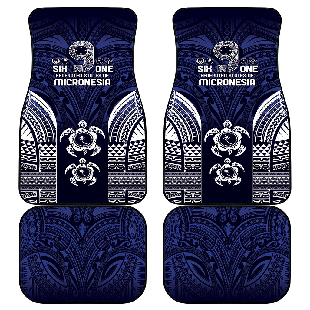 FSM Chuuk States Car Mats Micronesia Six 9 One Polynesian Tribal Pattern