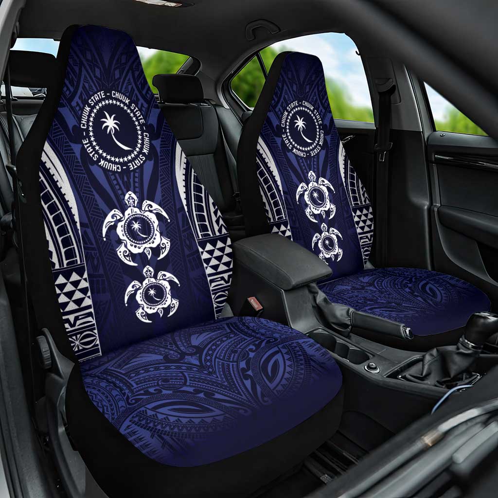 FSM Chuuk States Car Seat Cover Micronesia Six 9 One Polynesian Tribal Pattern