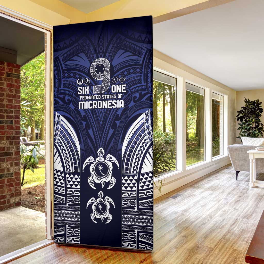 FSM Chuuk States Door Cover Micronesia Six 9 One Polynesian Tribal Pattern - Polynesian Pride
