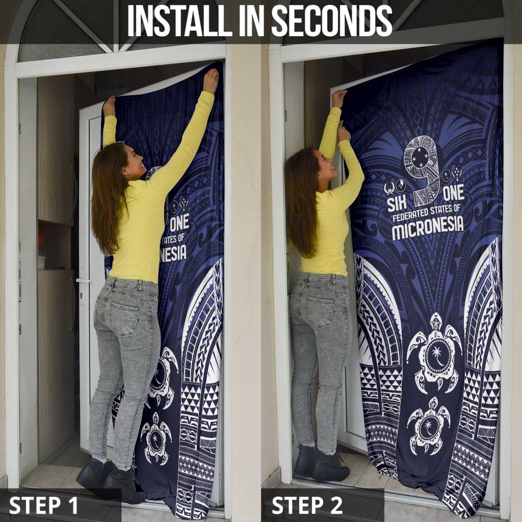 FSM Chuuk States Door Cover Micronesia Six 9 One Polynesian Tribal Pattern - Polynesian Pride