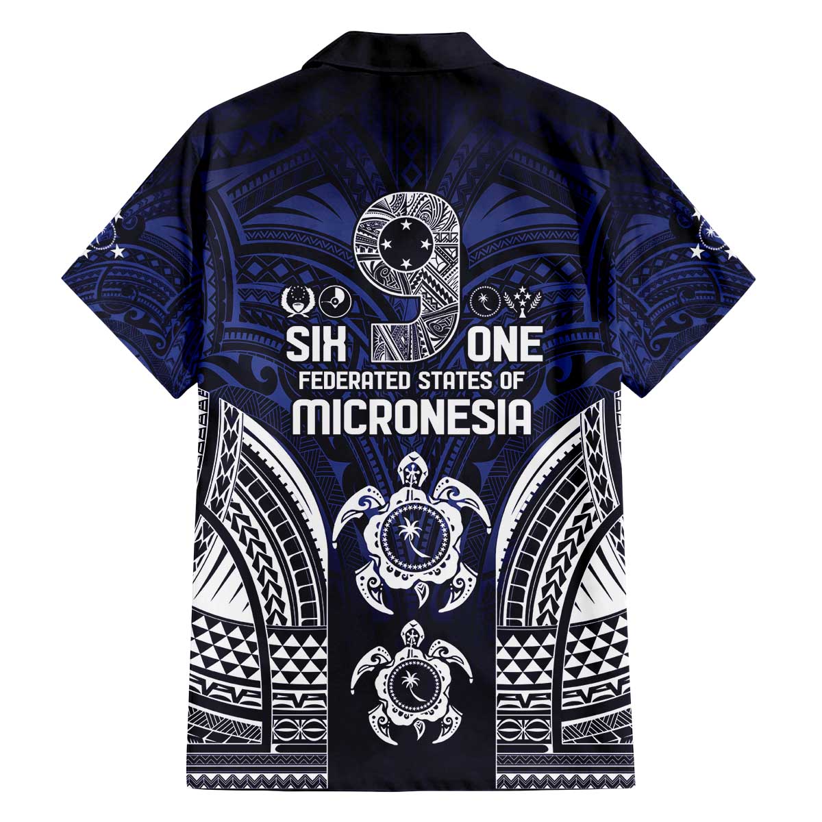 FSM Chuuk States Family Matching Off The Shoulder Long Sleeve Dress and Hawaiian Shirt Micronesia Six 9 One Polynesian Tribal Pattern LT9 - Polynesian Pride