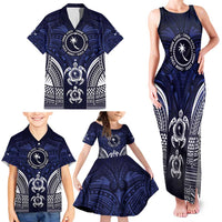 FSM Chuuk States Family Matching Tank Maxi Dress and Hawaiian Shirt Micronesia Six 9 One Polynesian Tribal Pattern