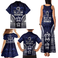 FSM Chuuk States Family Matching Tank Maxi Dress and Hawaiian Shirt Micronesia Six 9 One Polynesian Tribal Pattern