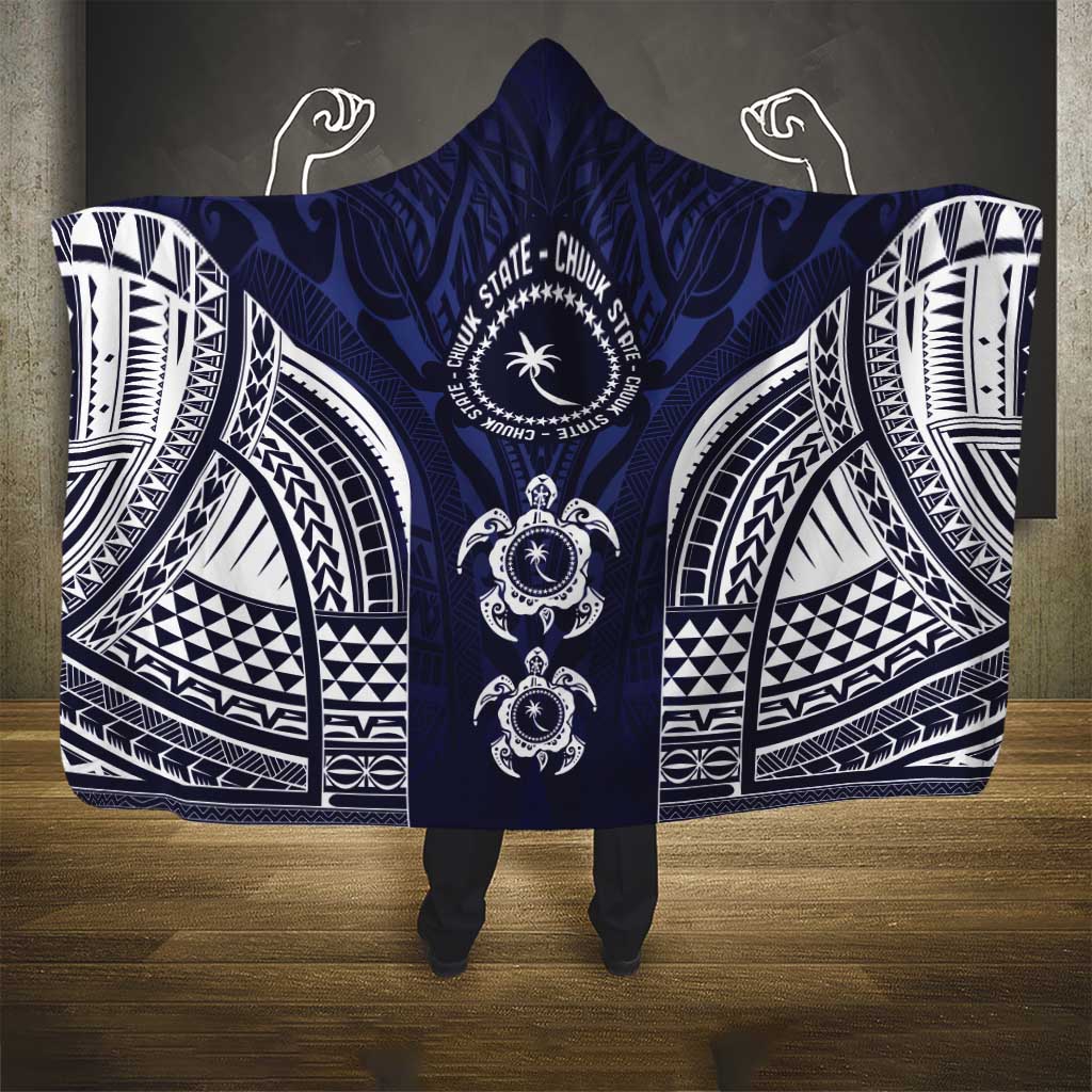 FSM Chuuk States Hooded Blanket Micronesia Six 9 One Polynesian Tribal Pattern
