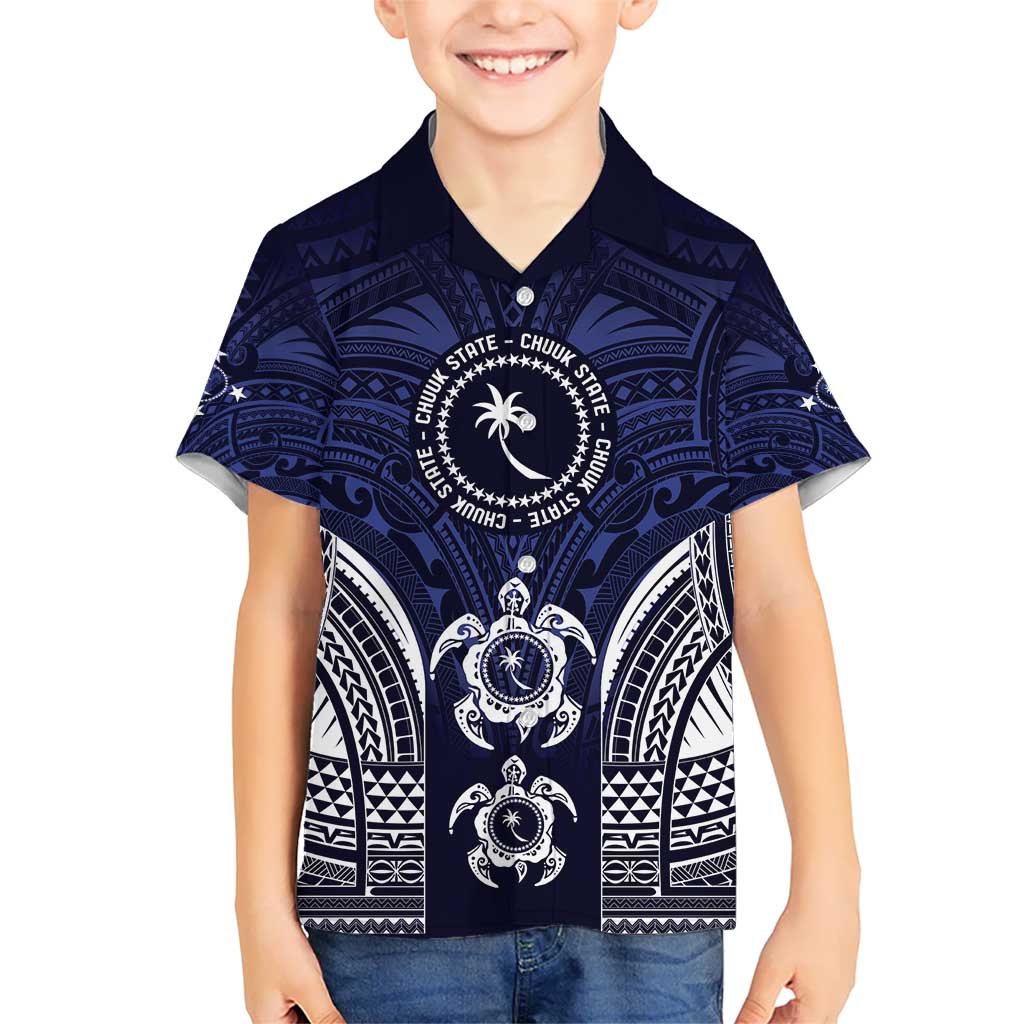 FSM Chuuk States Kid Hawaiian Shirt Micronesia Six 9 One Polynesian Tribal Pattern LT9 Kid Blue - Polynesian Pride