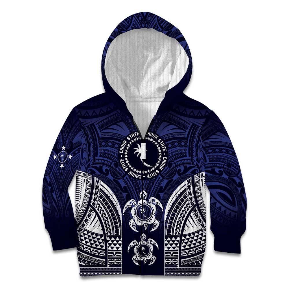 FSM Chuuk States Kid Hoodie Micronesia Six 9 One Polynesian Tribal Pattern
