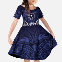 FSM Chuuk States Kid Short Sleeve Dress Micronesia Six 9 One Polynesian Tribal Pattern