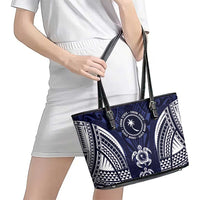 FSM Chuuk States Leather Tote Bag Micronesia Six 9 One Polynesian Tribal Pattern