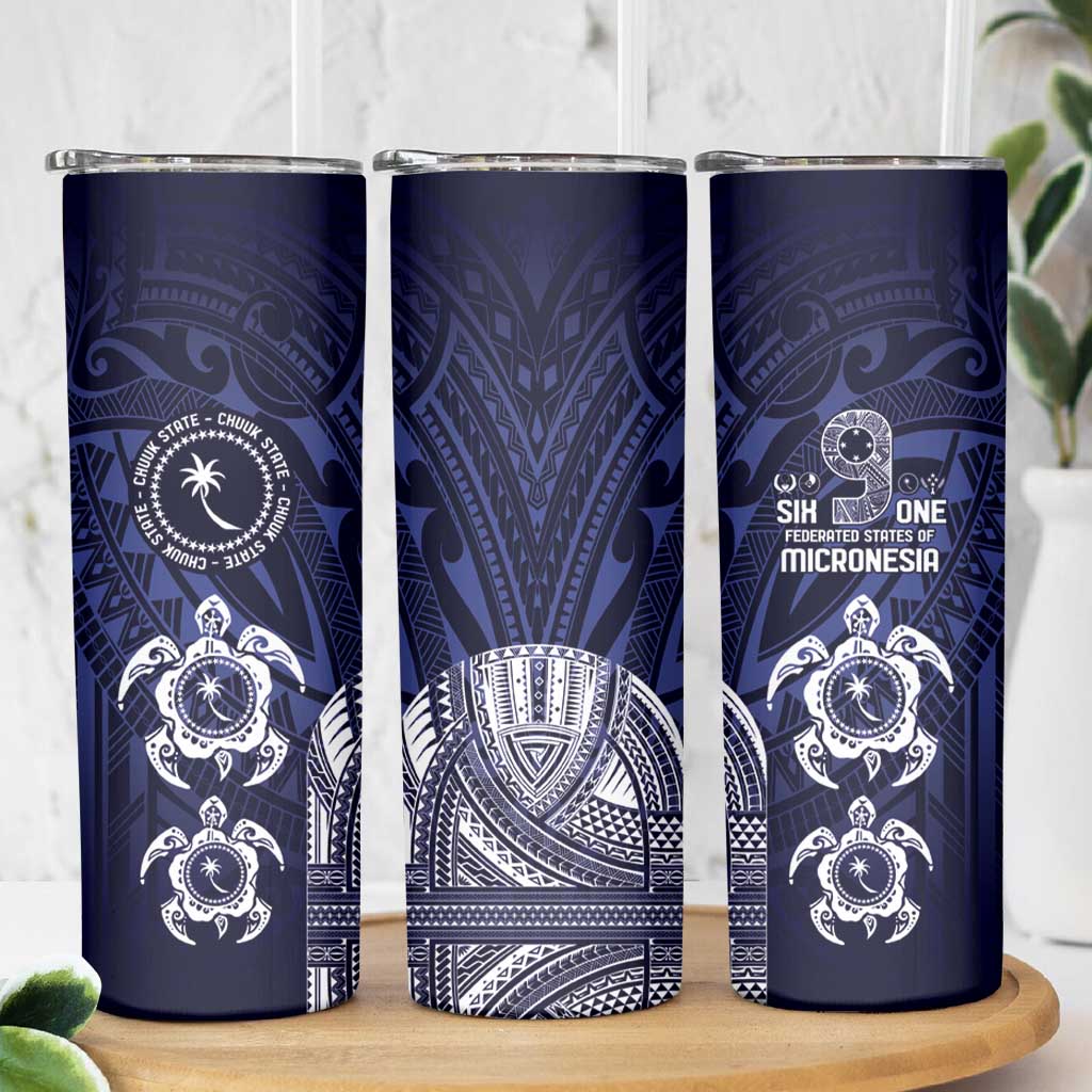FSM Chuuk States Skinny Tumbler Micronesia Six 9 One Polynesian Tribal Pattern
