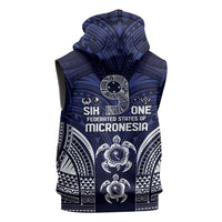 FSM Chuuk States Sleeveless Zip Hoodie Micronesia Six 9 One Polynesian Tribal Pattern - Polynesian Pride