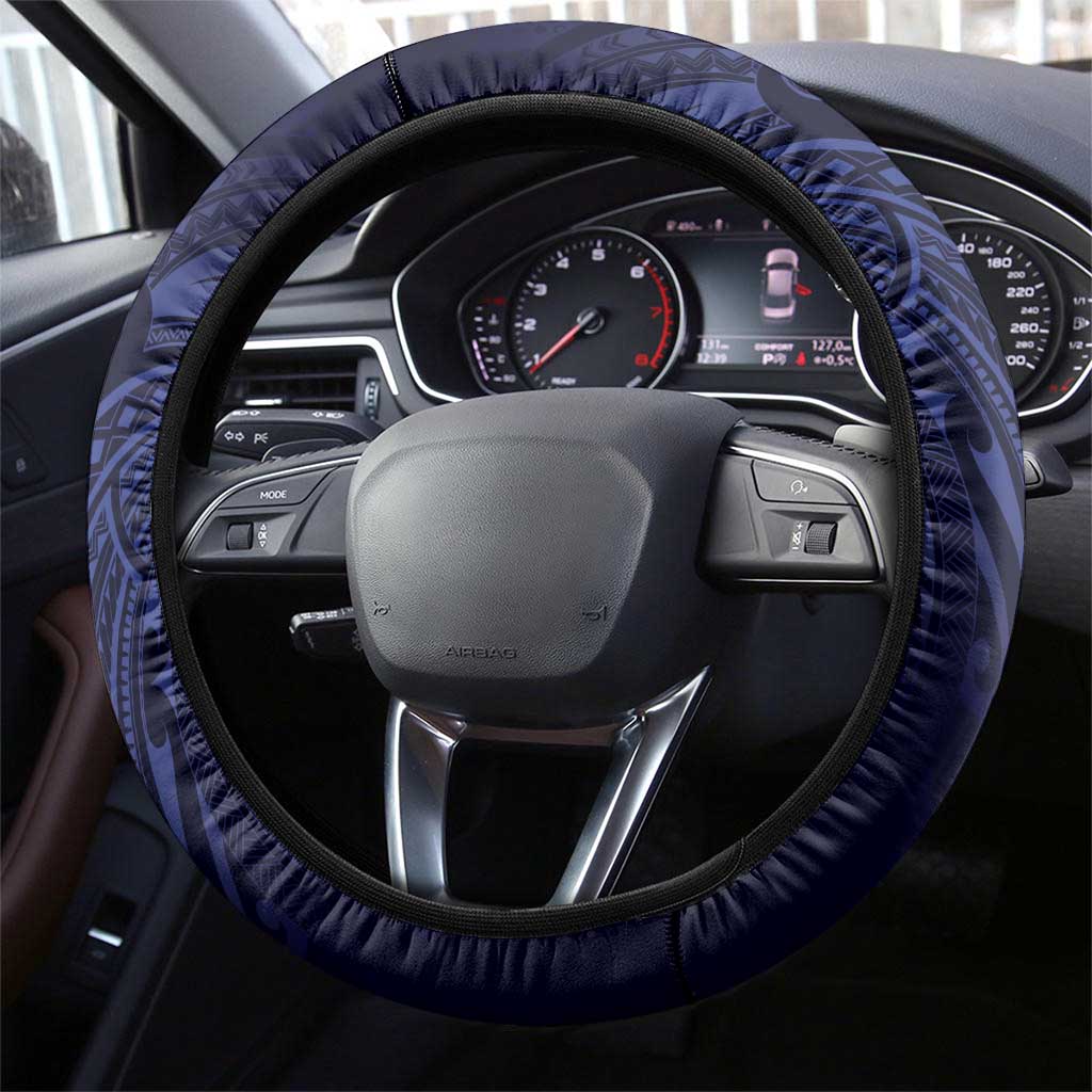 FSM Chuuk States Steering Wheel Cover Micronesia Six 9 One Polynesian Tribal Pattern