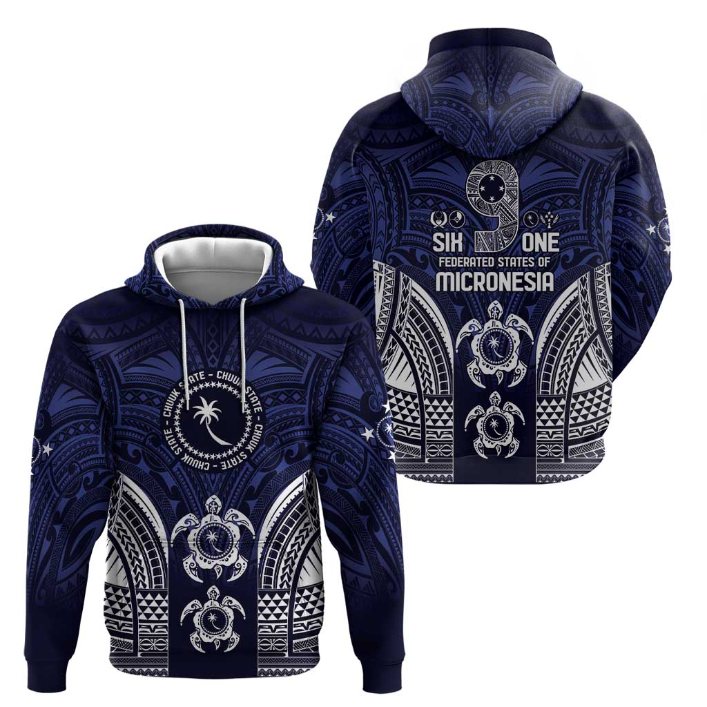 FSM Chuuk States Zip Hoodie Micronesia Six 9 One Polynesian Tribal Pattern