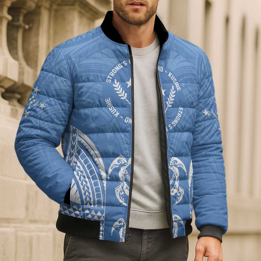 FSM Kosrae States Bomber Puffer Jacket Micronesia Six 9 One Polynesian Tribal Pattern - Polynesian Pride
