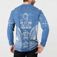 FSM Kosrae States Button Sweatshirt Micronesia Six 9 One Polynesian Tribal Pattern