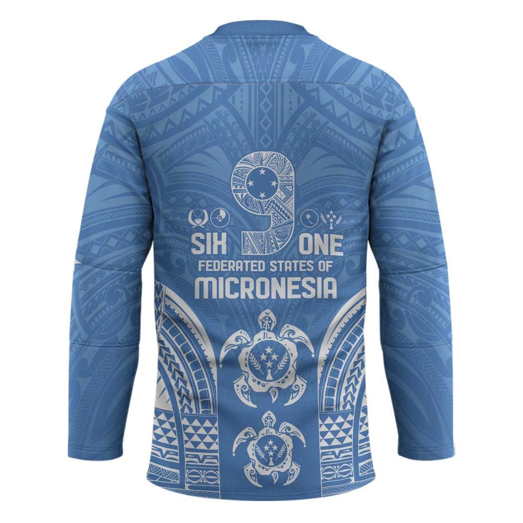 FSM Kosrae States Hockey Jersey Micronesia Six 9 One Polynesian Tribal Pattern - Polynesian Pride