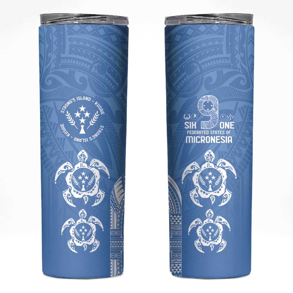 FSM Kosrae States Skinny Tumbler Micronesia Six 9 One Polynesian Tribal Pattern