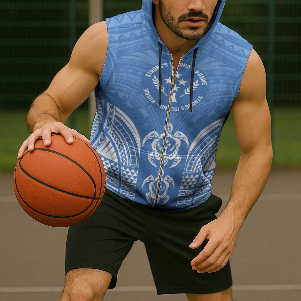 FSM Kosrae States Sleeveless Zip Hoodie Micronesia Six 9 One Polynesian Tribal Pattern - Polynesian Pride