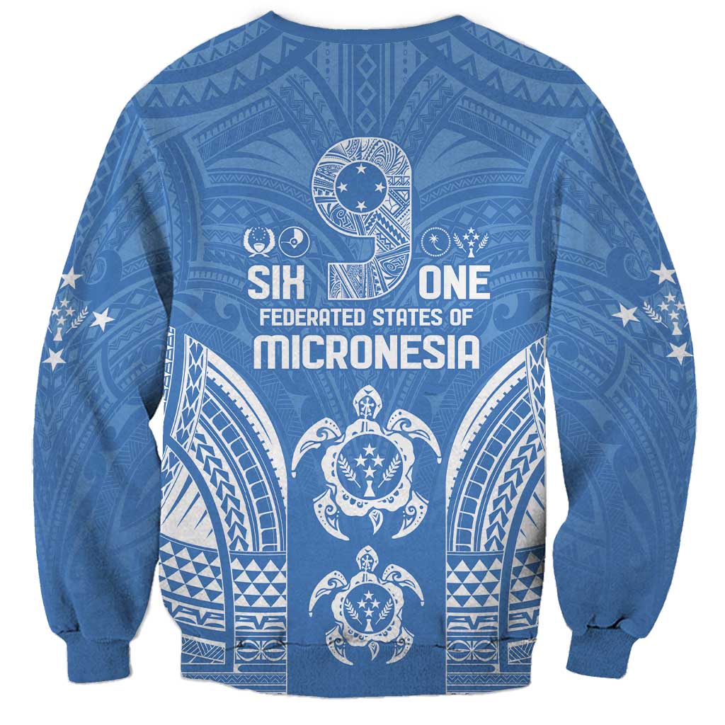 FSM Kosrae States Sweatshirt Micronesia Six 9 One Polynesian Tribal Pattern