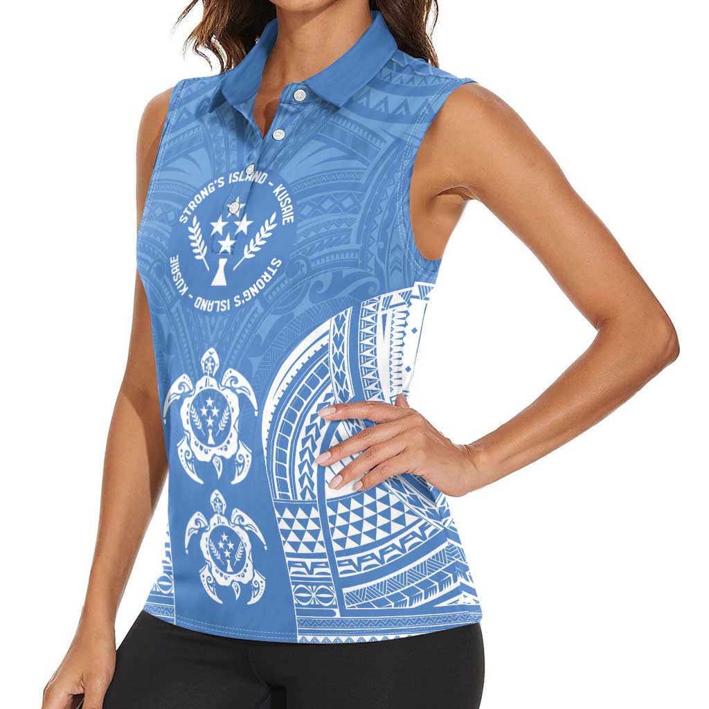 FSM Kosrae States Women Sleeveless Polo Shirt Micronesia Six 9 One Polynesian Tribal Pattern