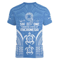 FSM Kosrae States Women V-Neck T-Shirt Micronesia Six 9 One Polynesian Tribal Pattern