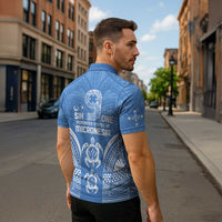 FSM Kosrae States Zipper Polo Shirt Micronesia Six 9 One Polynesian Tribal Pattern - Polynesian Pride