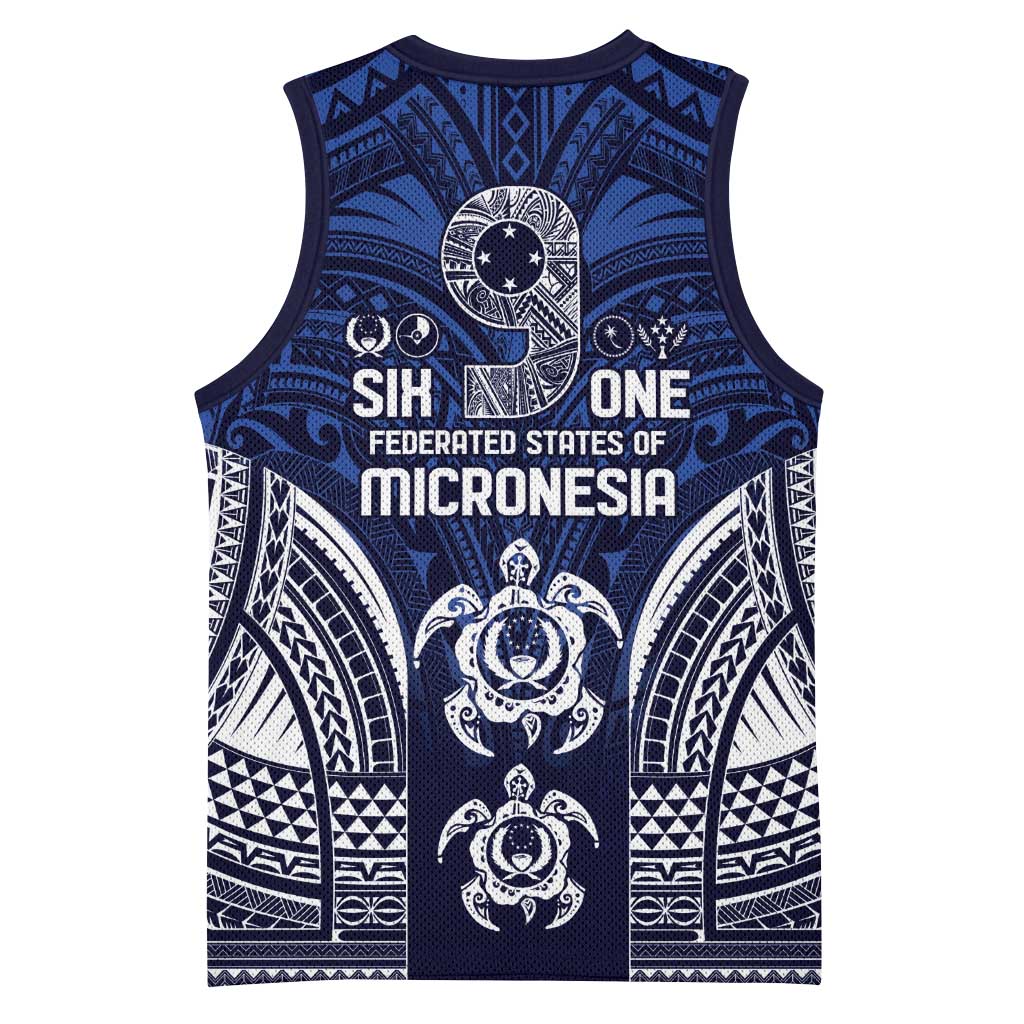FSM Pohnpei States Basketball Jersey Micronesia Six 9 One Polynesian Tribal Pattern - Polynesian Pride