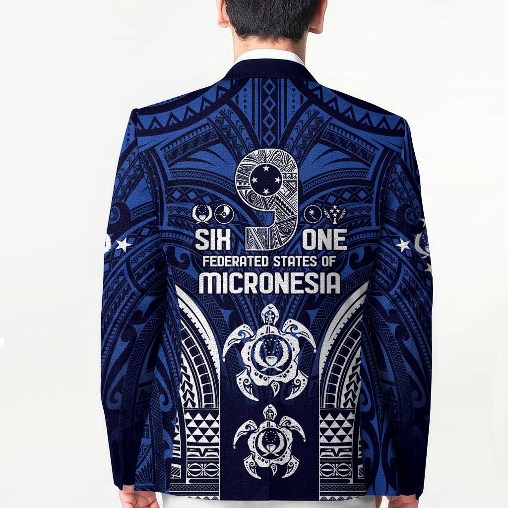 FSM Pohnpei States Blazer Micronesia Six 9 One Polynesian Tribal Pattern - Polynesian Pride