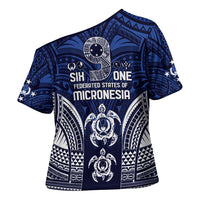 FSM Pohnpei States Cross Shoulder Shirt Micronesia Six 9 One Polynesian Tribal Pattern - Polynesian Pride