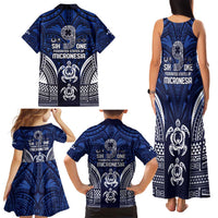FSM Pohnpei States Family Matching Tank Maxi Dress and Hawaiian Shirt Micronesia Six 9 One Polynesian Tribal Pattern