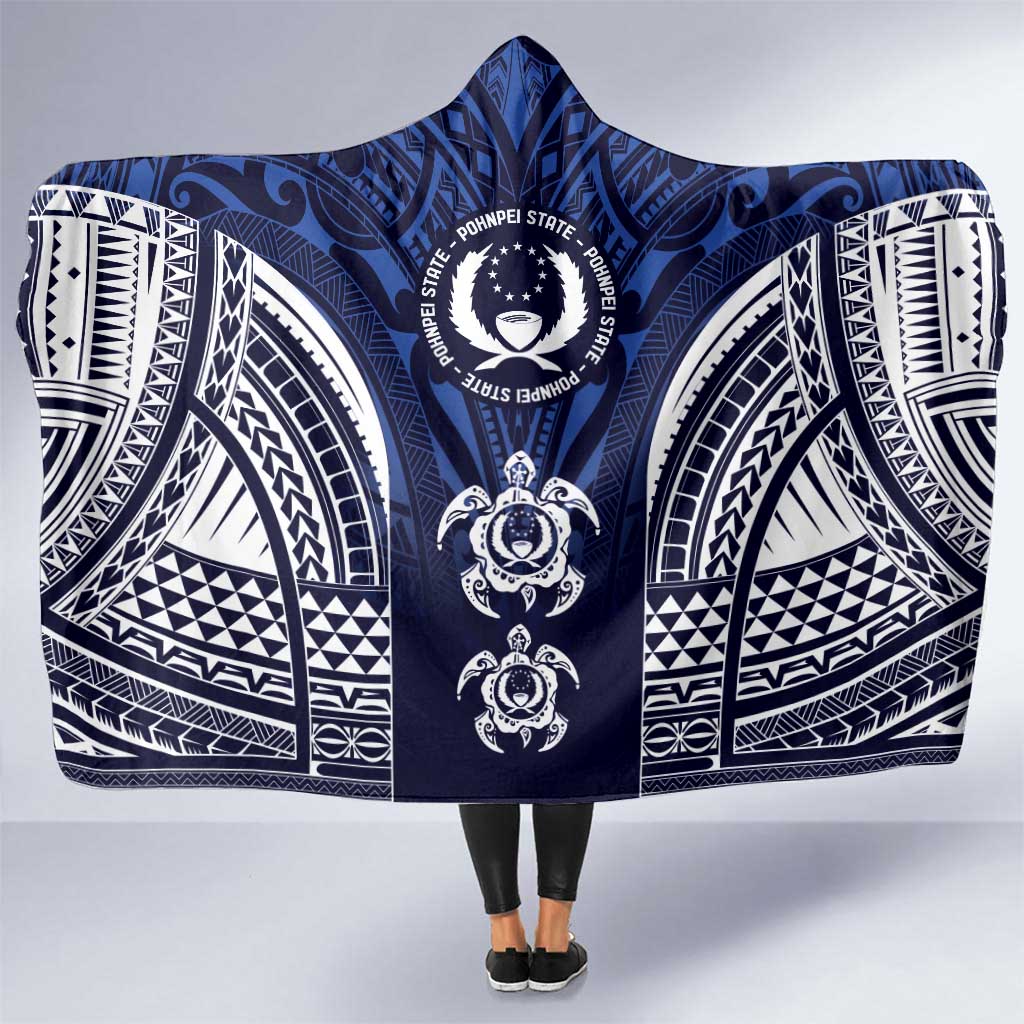 FSM Pohnpei States Hooded Blanket Micronesia Six 9 One Polynesian Tribal Pattern