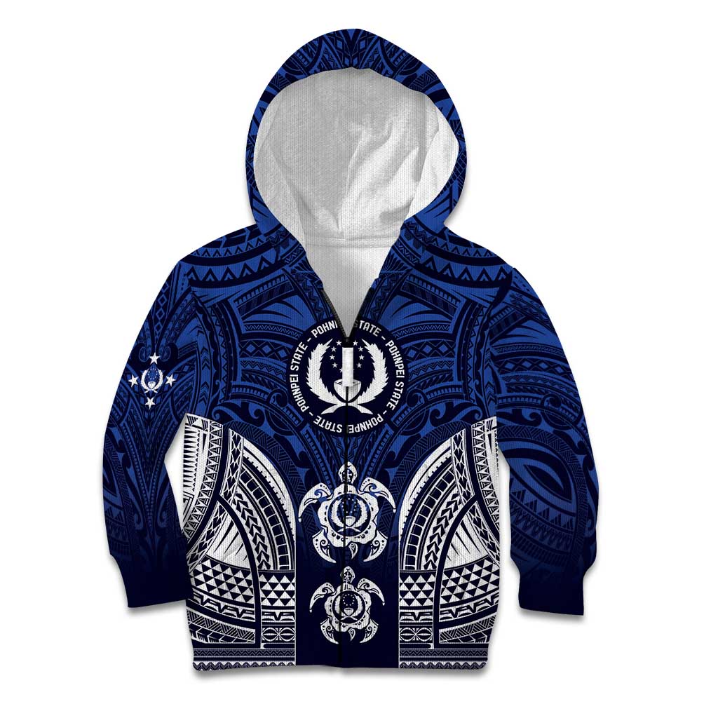 FSM Pohnpei States Kid Hoodie Micronesia Six 9 One Polynesian Tribal Pattern