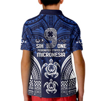 FSM Pohnpei States Kid Polo Shirt Micronesia Six 9 One Polynesian Tribal Pattern