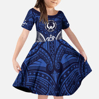 FSM Pohnpei States Kid Short Sleeve Dress Micronesia Six 9 One Polynesian Tribal Pattern