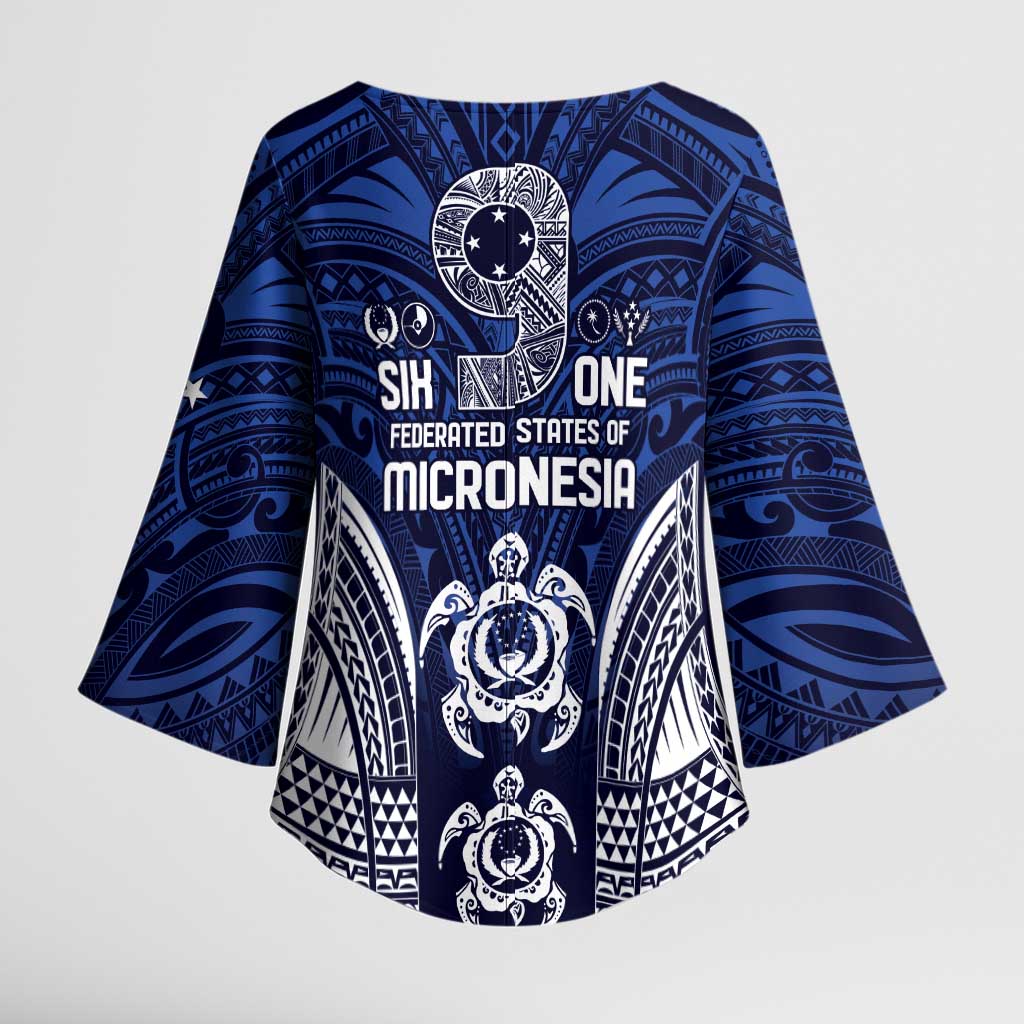 FSM Pohnpei States Kimono Sleeve Blouse Micronesia Six 9 One Polynesian Tribal Pattern - Polynesian Pride
