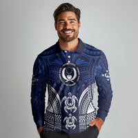 FSM Pohnpei States Long Sleeve Polo Shirt Micronesia Six 9 One Polynesian Tribal Pattern