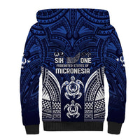 FSM Pohnpei States Sherpa Hoodie Micronesia Six 9 One Polynesian Tribal Pattern